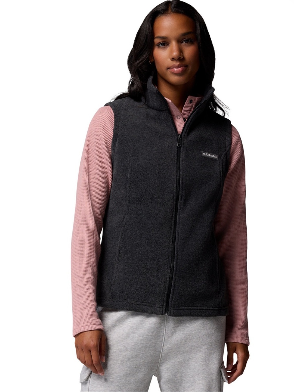 Columbia Women's Charcoal Fleece Vest - Black/Charcoal